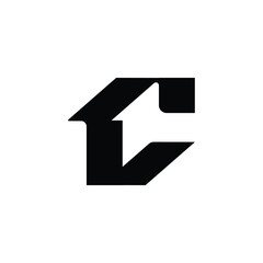 Modern minimalist letter C logo with a geometric design, perfect for tech companies, startups, real estate, or professional branding