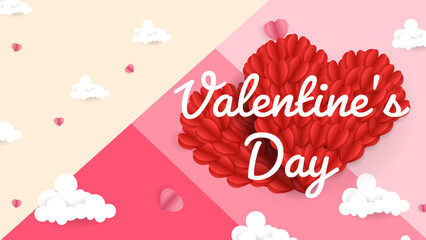 Valentine's Day concept, Flat Modern design, Cute love sale banner or greeting card,  illustration Vector EPS 10