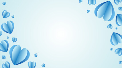 Blue heart background frame with copy space for text in Happy Valentine's Day, Flat Modern design , illustration Vector EPS 10