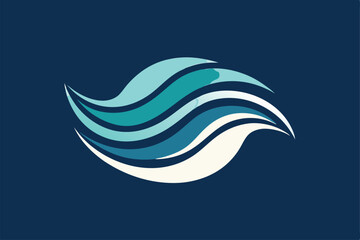 Obraz premium A minimalist logo showcases a stylized wave design with flowing lines in calming blue and green shades, A minimalist logo featuring a stylized of a food truck