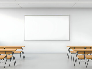 Empty Classroom 3D Render