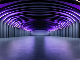 Purple Neon Archway 3D Render
