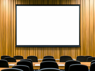 Blank Presentation Screen in Conference Room
