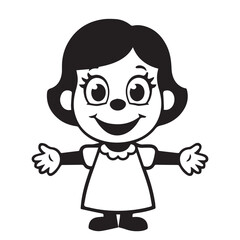 Cute happy girl vector