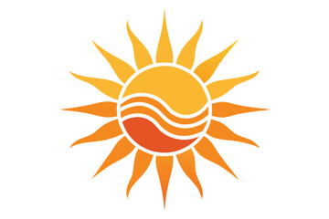 Fototapeta premium A vibrant sun design reflects warmth and positivity through its minimalistic style, glowing brightly, A minimalistic design of a sun symbolizing vitality and energy
