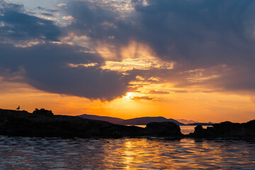 Sunset from Sucia Island in the San Juan Islands in the Pacific Northwest in Washington 