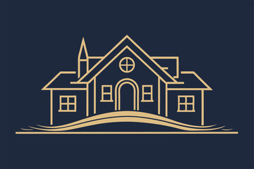 A beautifully crafted design showcases a simple yet elegant house with distinct features, A simple, elegant design incorporating a subtle house outline