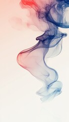 Naklejka premium Abstract smoke patterns in red and blue hues against a light background.