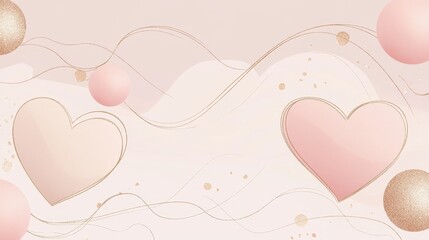 A soft, romantic background featuring hearts and bubbles in pastel colors.