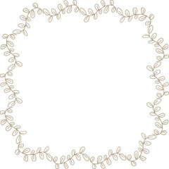 Floral Wreath Wedding Card Line Illustration
