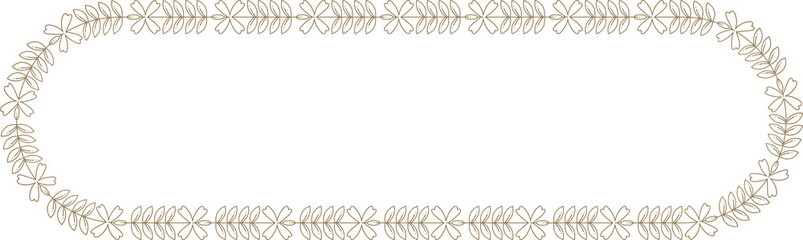 Floral Wreath Wedding Card Line Illustration
