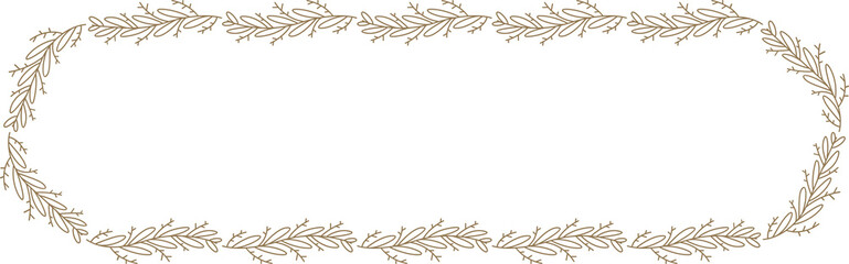 Floral Wreath Wedding Card Line Illustration
