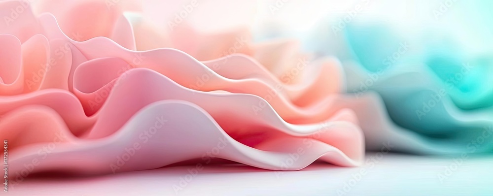 Aufkleber Pastel abstract background idea. Delicate waves of fabric in soft pastel hues create a calming abstract background.