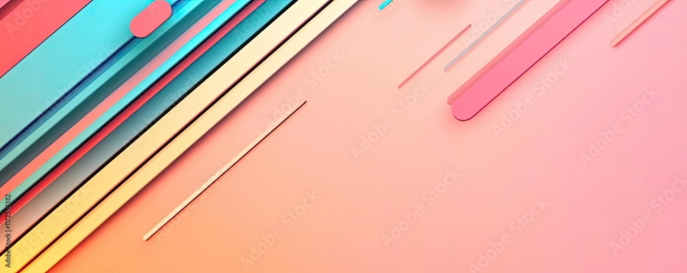 Aufkleber Pastel abstract background idea. Colorful abstract pattern with vibrant lines and soft gradient background.