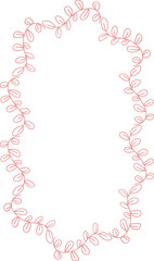 Floral Wreath Line Art Illustration
