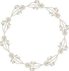 Flowers and Leaves Wedding Card Elements Illustration