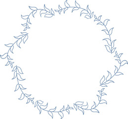 Floral Wreath Line Art Illustration
