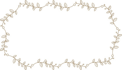 Floral Wreath Wedding Line Illustration
