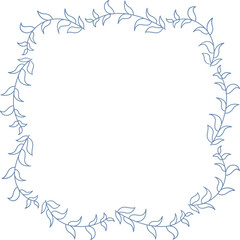 Floral Wreath Wedding Line Illustration
