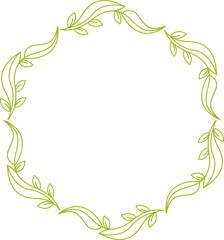 Floral Wreath Wedding Line Illustration
