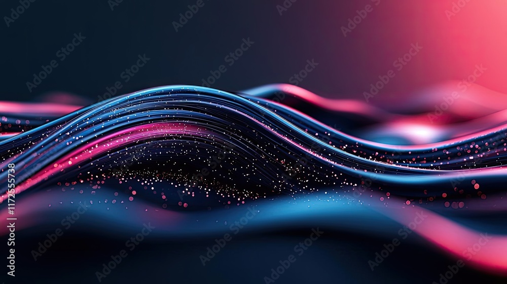 Poster glitter abstract background concept. a mesmerizing visualization of flowing waves in vibrant colors 