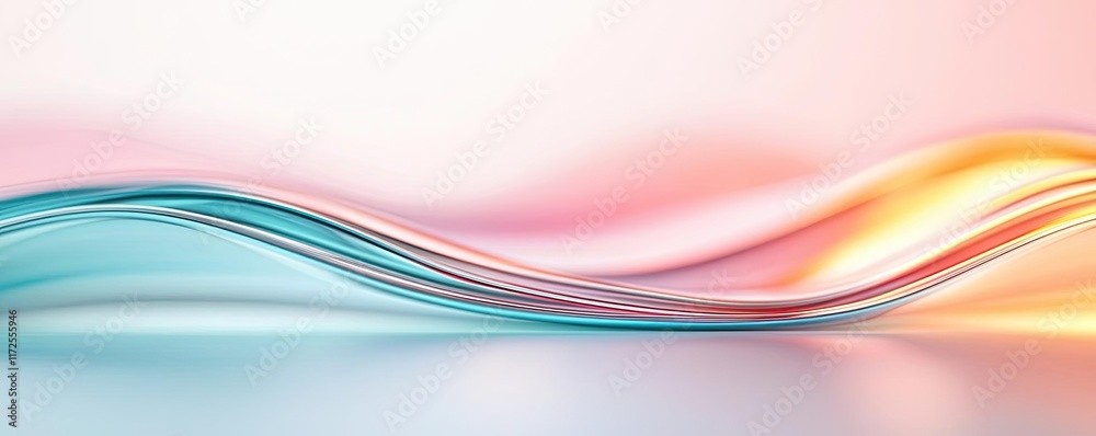 Aufkleber Pastel abstract background idea. A vibrant blend of colorful waves creating a smooth, abstract visual experience.