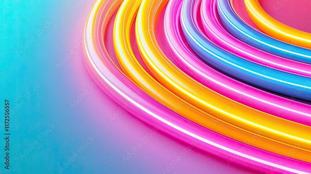 Aufkleber Neon abstract background idea. Colorful neon lines creating a vibrant abstract background for creative projects.