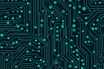 Abstract close-up of a glowing blue digital circuit board, showcasing intricate connections and technological design on a black background.
