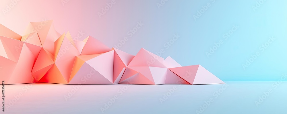 Aufkleber Pastel abstract background idea. Abstract geometric shapes in pink and blue create a modern artistic environment.