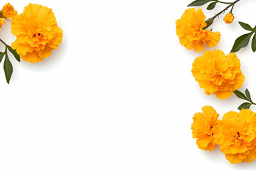 Obraz premium Vibrant Yellow Marigold Flower Illustration