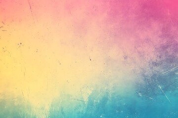 Colorful pink, yellow and turquoise gradient noisy grain background