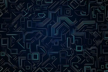 Abstract close-up of a glowing blue digital circuit board, showcasing intricate connections and technological design on a black background.
