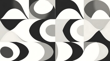 Abstract Geometric Pattern: Monochrome abstract pattern with overlapping circles and waves. Modern, minimalist, and versatile design. perfect for backgrounds, website design, and branding. 