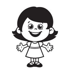 Cute happy girl vector