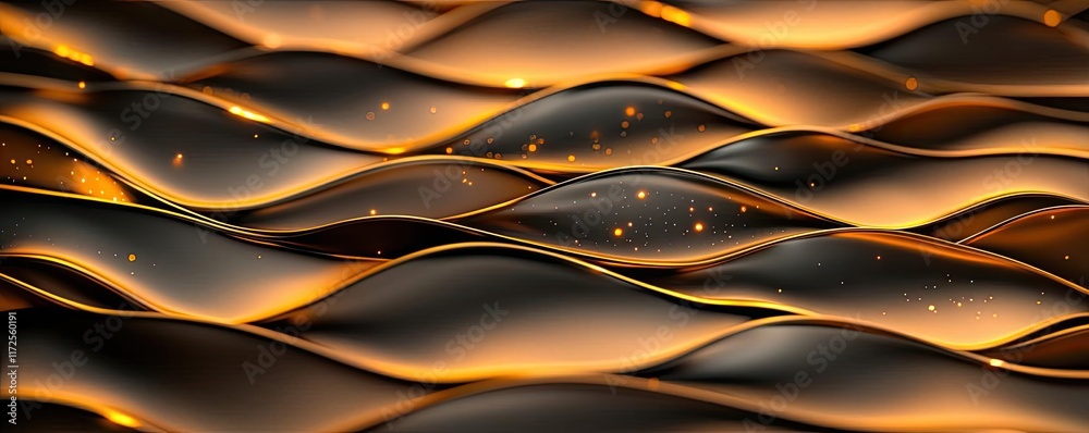 Aufkleber Glitter abstract background concept. Abstract golden waves create a mesmerizing and dynamic visual effect.