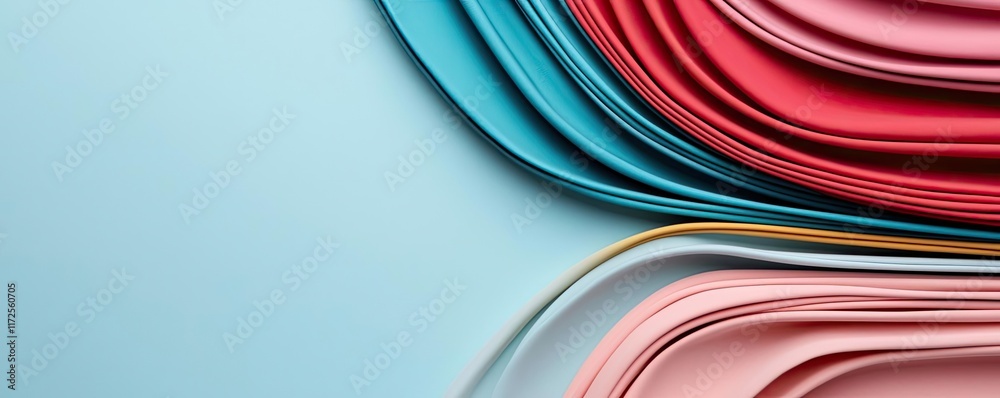 Poster Pastel abstract background idea. Colorful layered paper textures creating a vivid abstract background.