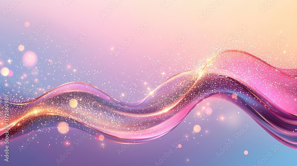 Aufkleber Glitter abstract background concept. Abstract wave design with sparkling colors and soft gradients for creative projects.