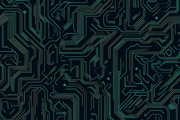 Abstract close-up of a glowing blue digital circuit board, showcasing intricate connections and technological design on a black background.
