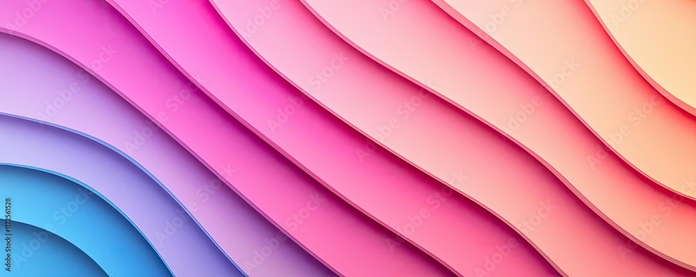 Poster Pastel abstract background idea. A vibrant wave pattern in gradient colors creating a dynamic visual effect.
