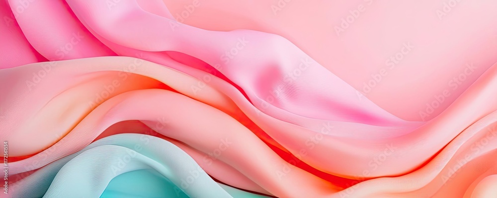 Aufkleber Pastel abstract background idea. Soft, flowing fabric in pastel colors creating an elegant and calming visual effect.