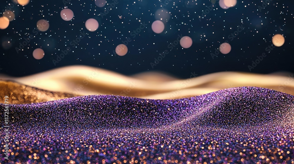 Aufkleber Glitter abstract background concept. Vibrant waves of glitter create a stunning visual of light and color in an abstract setting.
