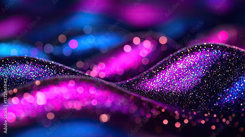 Poster Glitter abstract background concept. Vibrant waves of color create an immersive and mesmerizing visual experience.