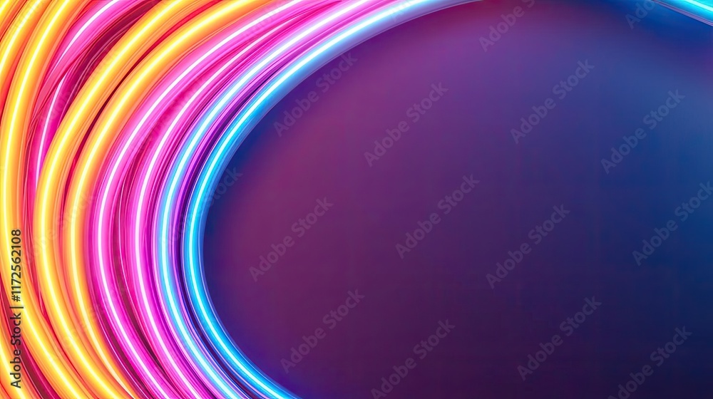 Aufkleber Neon abstract background idea. Vibrant neon lights shining in a modern design, creating a dynamic and colorful atmosphere.