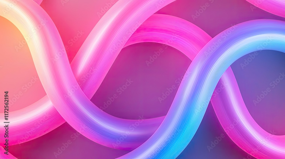 Poster neon abstract background idea. colorful abstract waves in pink and blue create a vibrant visual effe