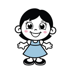 Cute happy girl vector