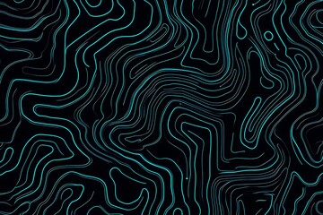 Fototapeta premium Abstract close-up of a glowing blue digital circuit board, showcasing intricate connections and technological design on a black background. 