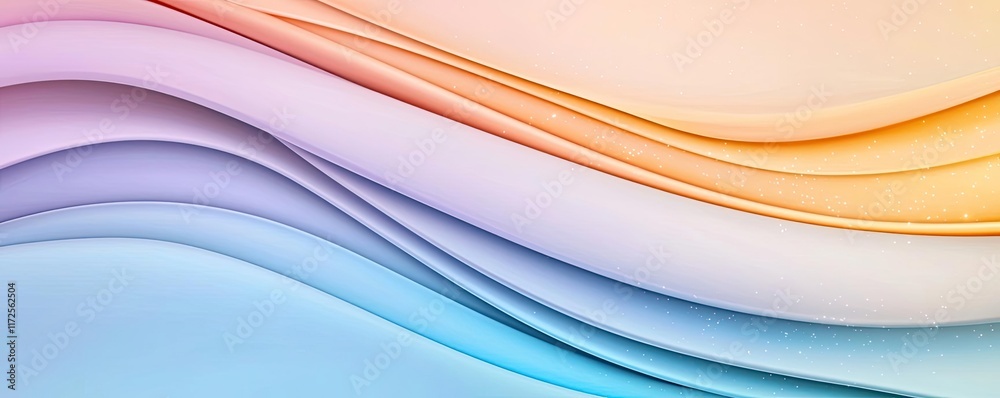 Poster Glitter abstract background concept. Elegant wave patterns in pastel colors creating calming visual effects.