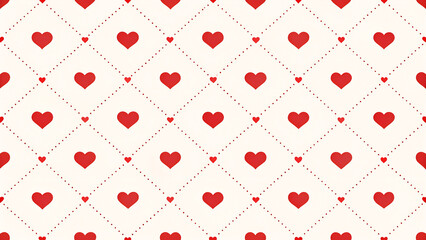 Red heart pattern on white background, evenly spaced and uniform in size, clean grid arrangement