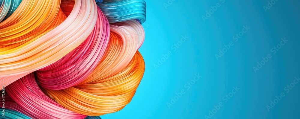 Aufkleber Neon abstract background idea. Vibrant and colorful abstract swirls creating a dynamic visual background.