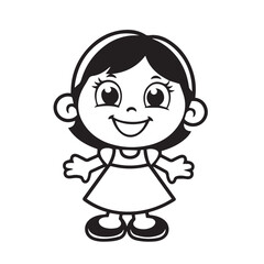 Cute happy girl vector